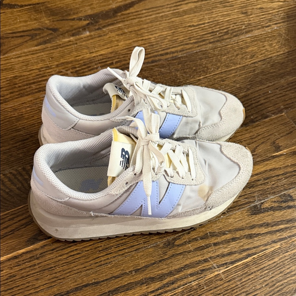 New Balance Light Gray and Light Blue Sneakers